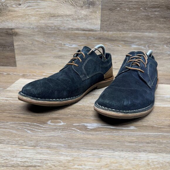 Kenneth Cole Alec Blue Suede Oxford Shoes Men's Size 9.5 - Picture 1 of 7